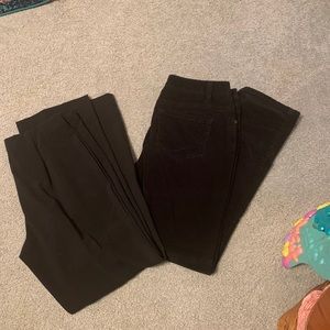 Black pants, one dress one corduroy